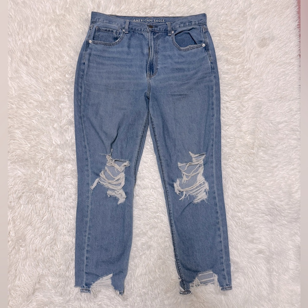Distressed Blue Jeans